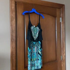 Dress with top overlay